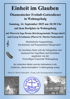 Ökumenischer Freiluftgottesdienst in Wohnsgehaig