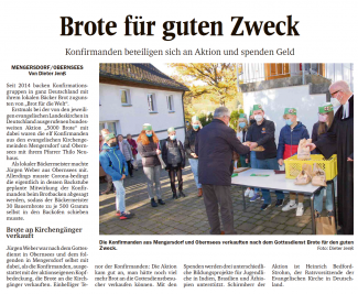 Nordbayerischer Kurier 5.11.2021 - Brot für einen guten Zweck