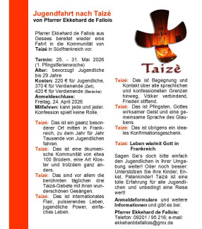 Jugendfahrt nach Taizè