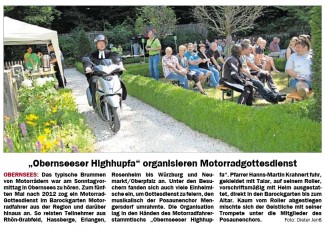 Motorrad-Gottesdienst im Barock Obernsees 08.08.2018