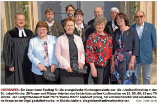 Jubilare bei der Goldene Konfirmation Obernsees 2019