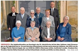 Diamantene und eiserne Jubilare bei der Konfirmation 2019 in Obernsees